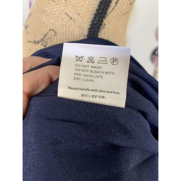 (C-79)Mme & Co Women’s Navy Sleeveless Tunic Dress Size S V-Neck Pockets Casual - Picture 9 of 10